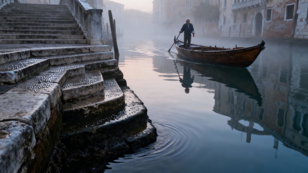 Echoes in the Mist: Venice's Canals Cradle Forgotten Memories in Liquid Time