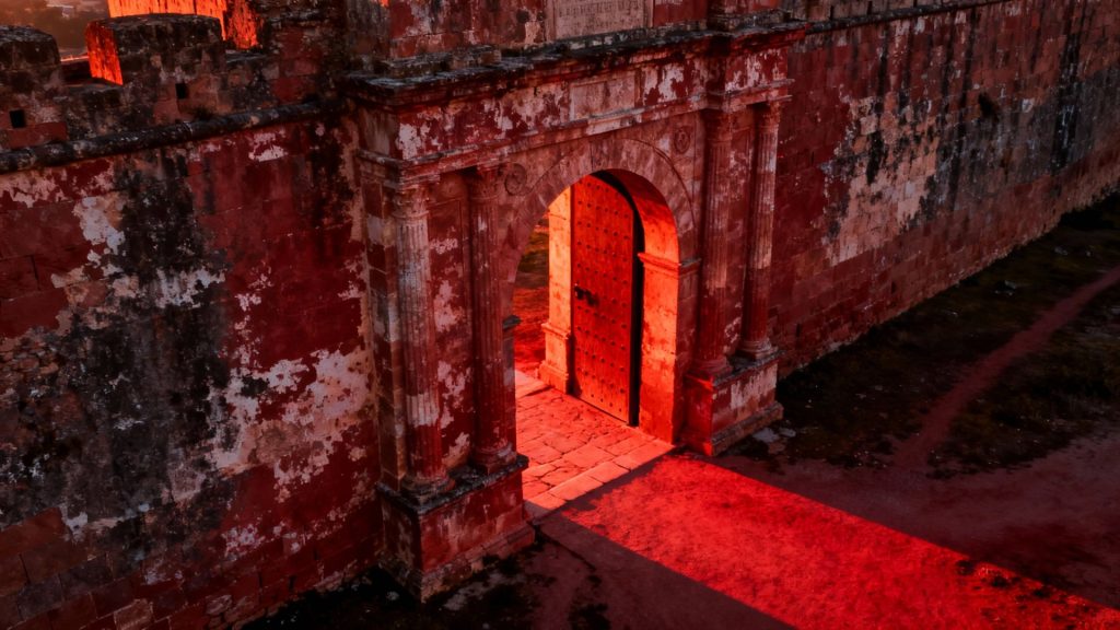 Whispers of Crimson: Where Ancient Gates Beckon Memories Unspoken