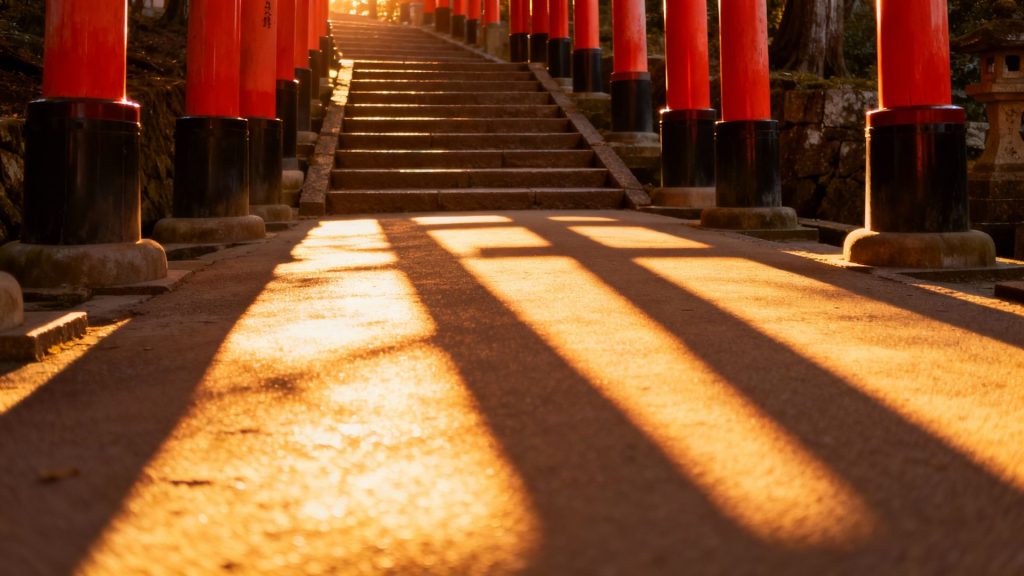 Where Stone Whispers and Light Lingers: Kyoto's Timeless Embrace in Vermilion Shadows
