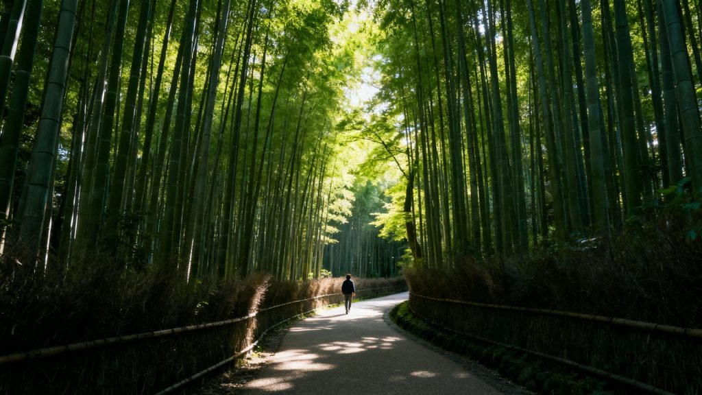 Silent Whispers in the Green Canopy: A Stroll Through Arashiyama's Timeless Bamboo Forest